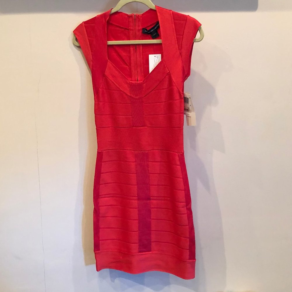 French Connection Red-Orange Bandage Dress Size 4